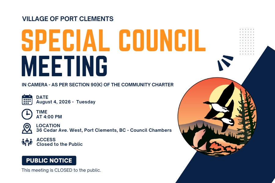 August 4 – Special Council Meeting