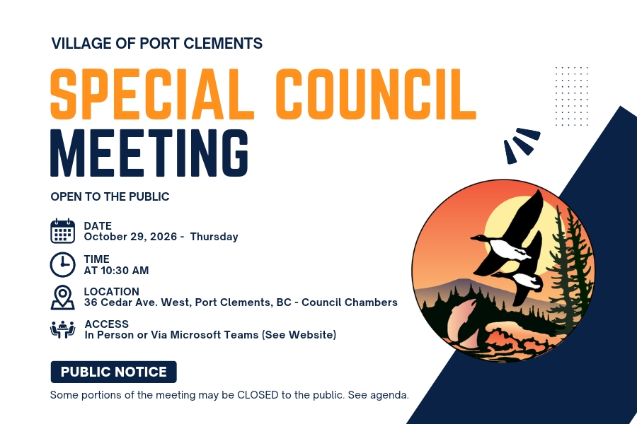 October 29 – Special Council Meeting